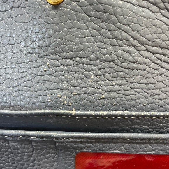 Dooney & Bourke Blue and Brown Leather Trifold Wallet. - Picture 6 of 12